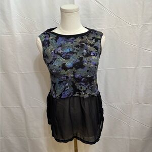 Silence + Noise Layered Sheer Tunic Top Small Urban Outfitters